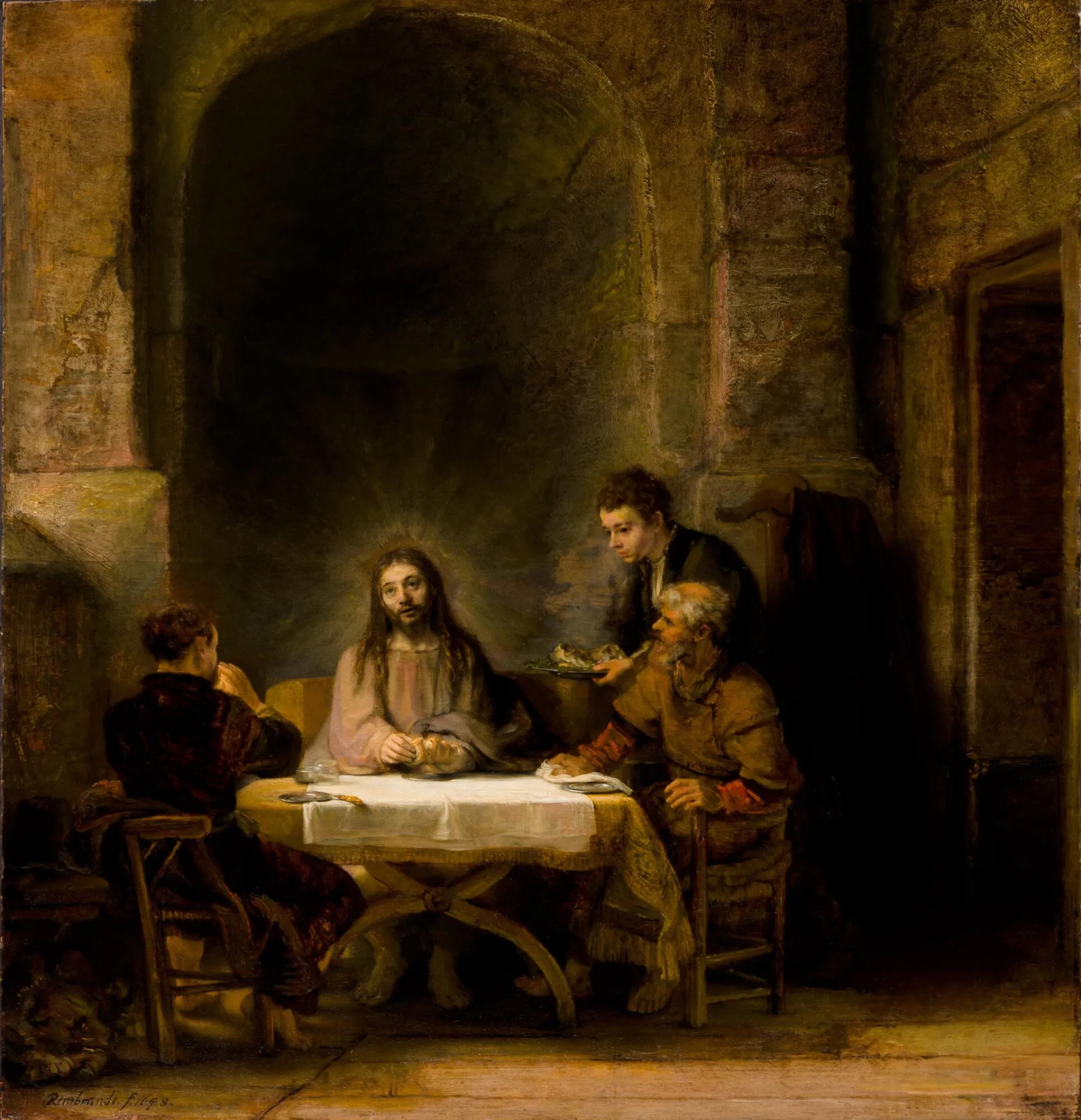 The Supper at Emmaus (Rembrandt, 1648, Louvre, Paris)