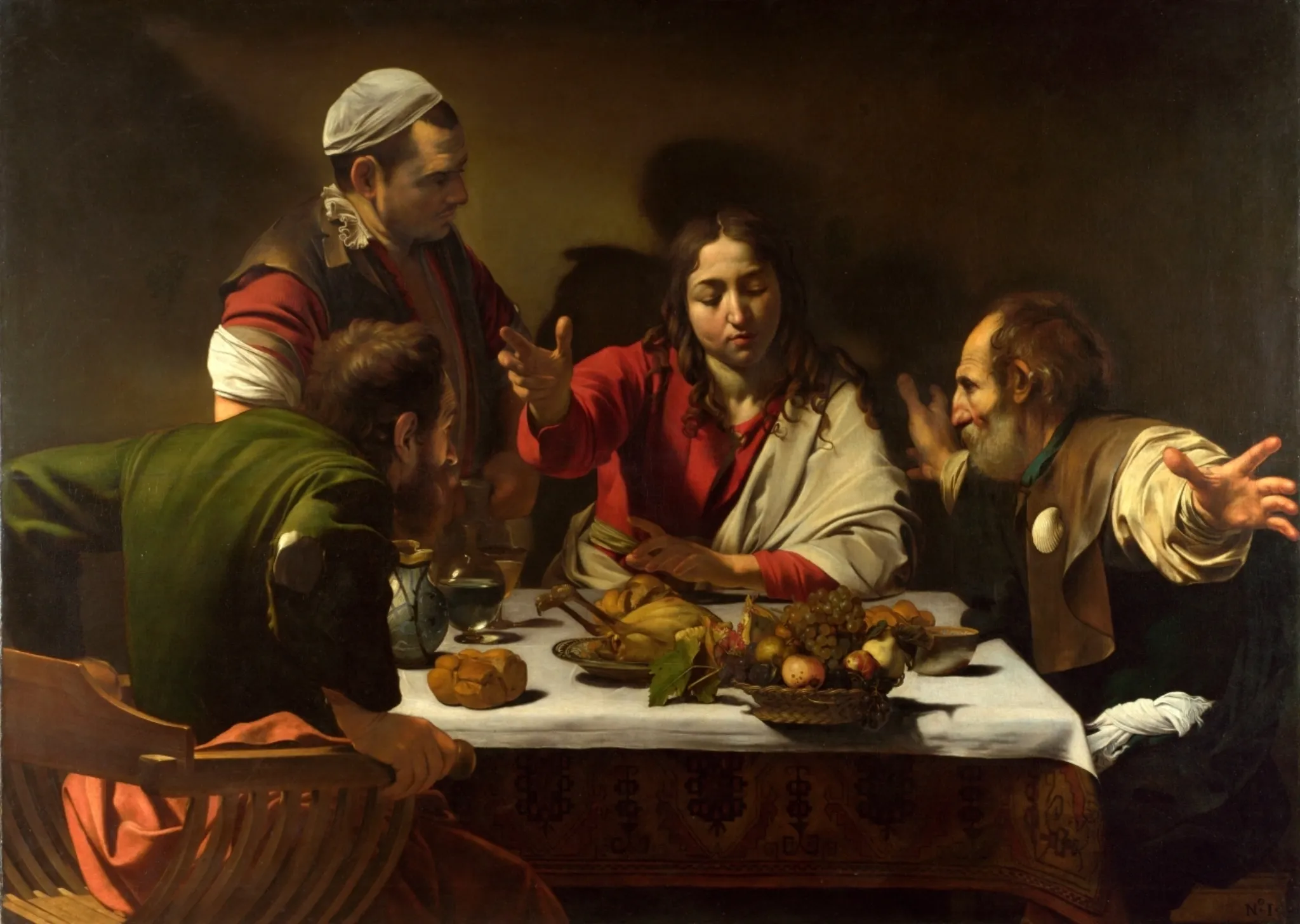 The Supper at Emmaus (Caravaggio, 1602, National Gallery, London)