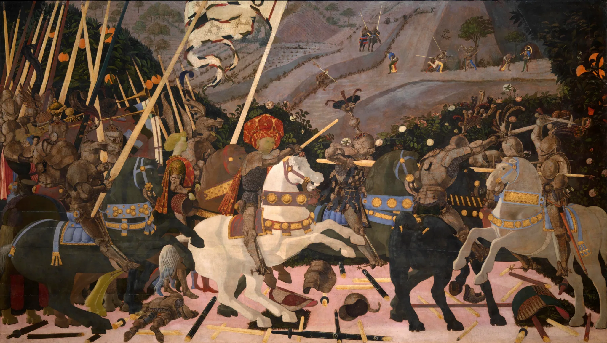 Niccolò Mauruzi da Tolentino at the Battle of San Romano (Paolo Uccello, 1438-1440, National Gallery, London)